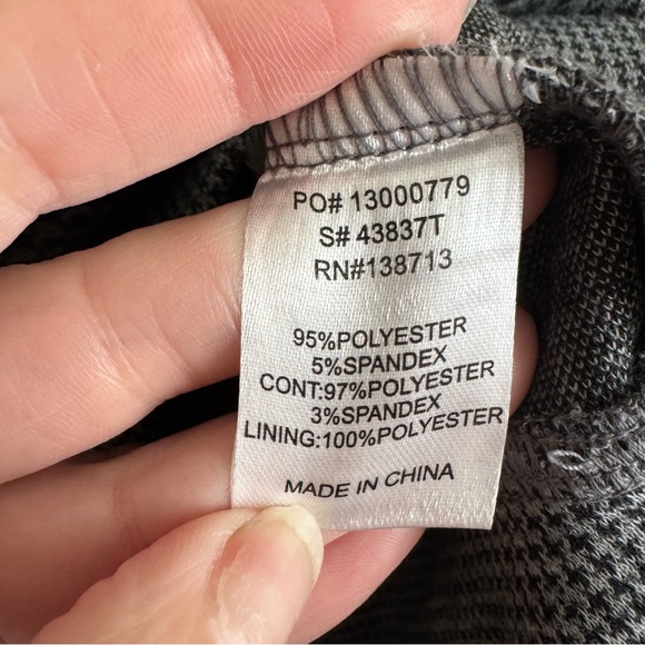 Doe & Rae Gray Houndstooth Mixed Plaid Quarter Zip Pullover Sweatshirt - Picture 7 of 7